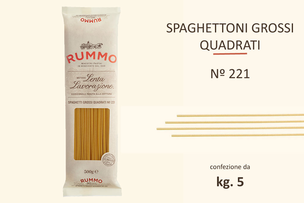 Rummo Spaghetti Grossi Quadrati n.221 - 10x500gr.