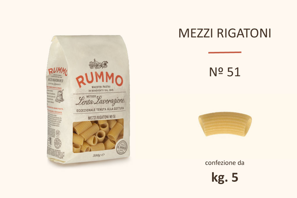 Rummo Mezzi Rigatoni n.51 - 10x500gr.