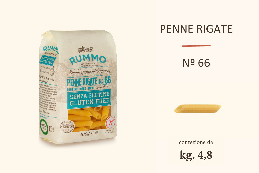 Rummo Penne Rigate Senza Glutine n.66 - 12x400gr.